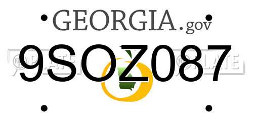 9SOZ087 Georgia License Plate
