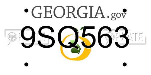 9SQ563 Georgia License Plate