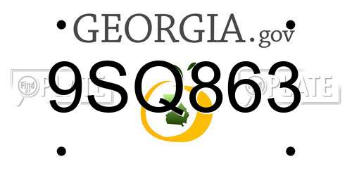 9SQ863 Georgia License Plate