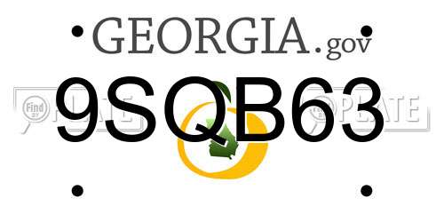 9SQB63 Georgia License Plate
