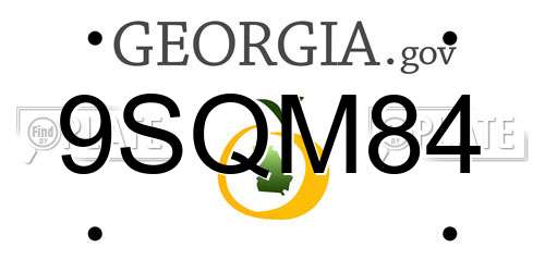 9SQM84 Georgia License Plate