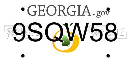 9SQW58 Georgia License Plate