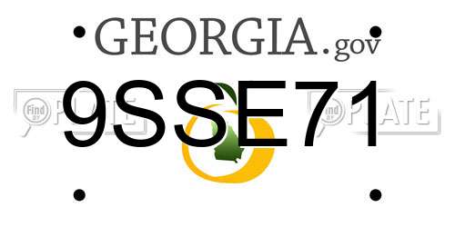 9SSE71 Georgia License Plate