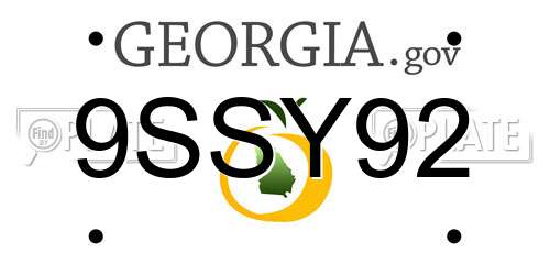 9SSY92 Georgia License Plate
