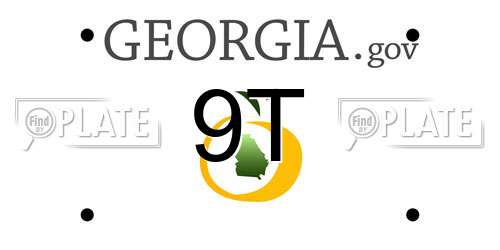 9T Georgia License Plate