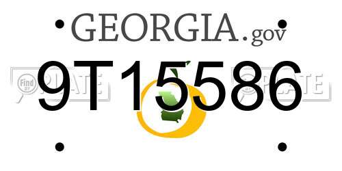 9T15586 Georgia License Plate