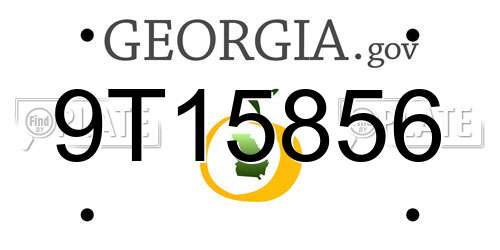 9T15856 Georgia License Plate