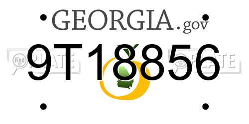 9T18856 Georgia License Plate
