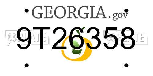9T26358 Georgia License Plate