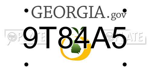 9T84A5 Georgia License Plate