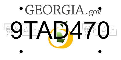 9TAD470 Georgia License Plate