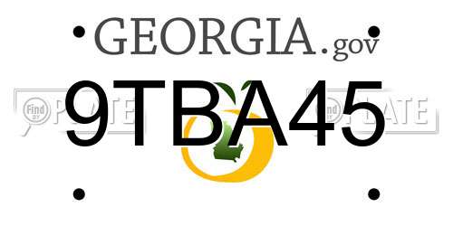 9TBA45 Georgia License Plate