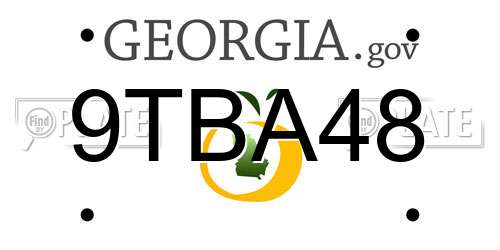 9TBA48 Georgia License Plate
