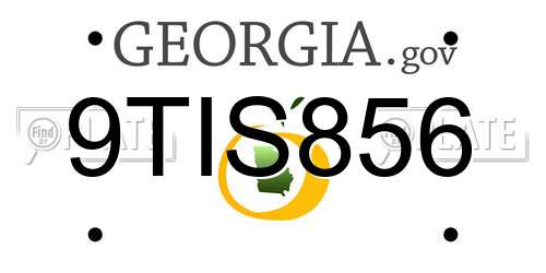 9TIS856 Georgia License Plate