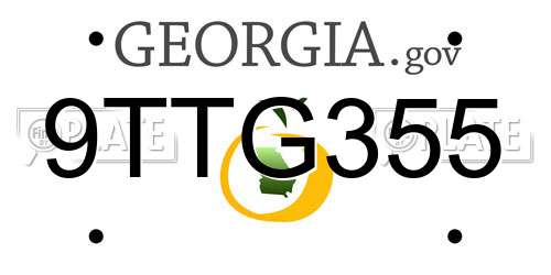 9TTG355 Georgia License Plate