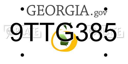 9TTG385 Georgia License Plate