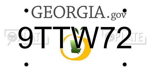 9TTW72 Georgia License Plate