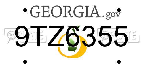 9TZ6355 Georgia License Plate