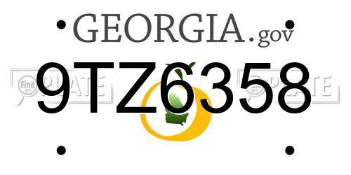 9TZ6358 Georgia License Plate