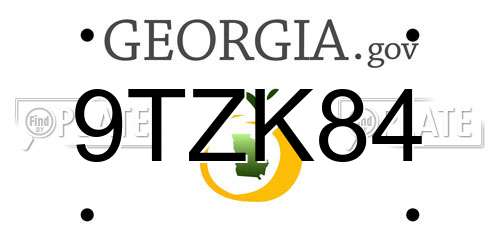 9TZK84 Georgia License Plate