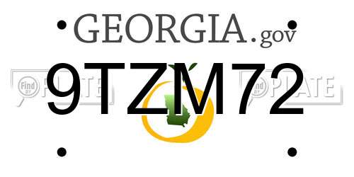 9TZM72 Georgia License Plate