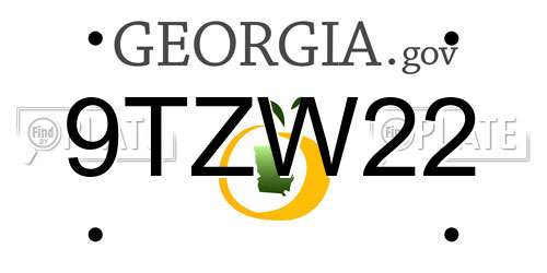 9TZW22 Georgia License Plate