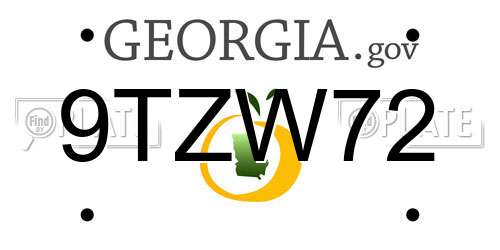 9TZW72 Georgia License Plate