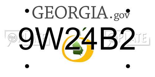 9W24B2 Georgia License Plate