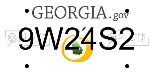 9W24S2 Georgia License Plate