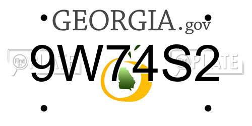 9W74S2 Georgia License Plate