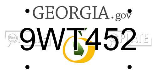9WT452 Georgia License Plate