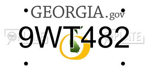 9WT482 Georgia License Plate