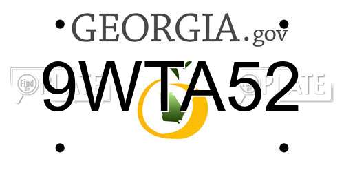 9WTA52 Georgia License Plate