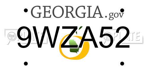 9WZA52 Georgia License Plate