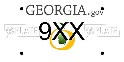 9XX Georgia License Plate