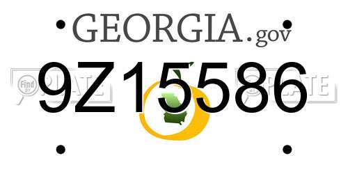 9Z15586 Georgia License Plate