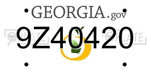9Z40420 Georgia License Plate
