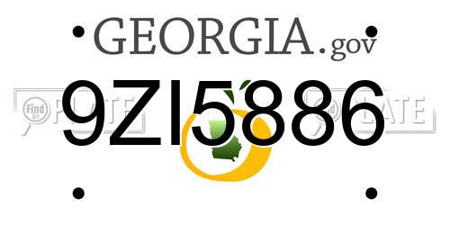 9ZI5886 Georgia License Plate