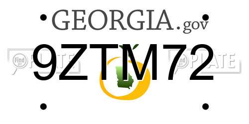 9ZTM72 Georgia License Plate