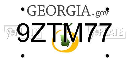 9ZTM77 Georgia License Plate