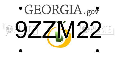 9ZZM22 Georgia License Plate