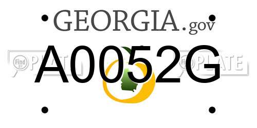A0052G Georgia License Plate