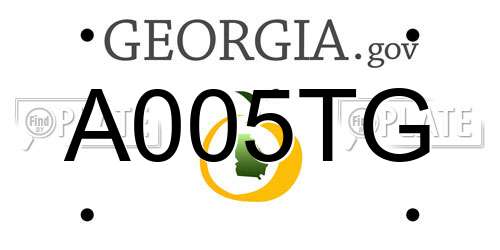 A005TG Georgia License Plate