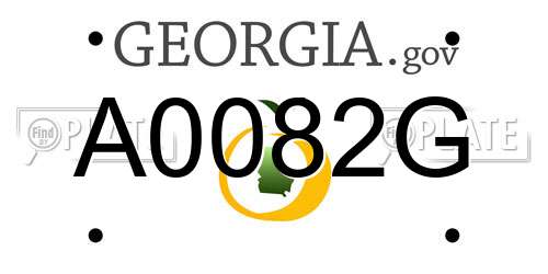 A0082G Georgia License Plate