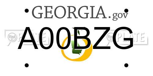 A00BZG Georgia License Plate