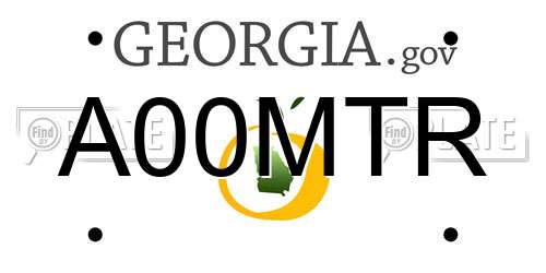 A00MTR Georgia License Plate
