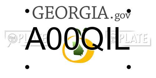 A00QIL Georgia License Plate