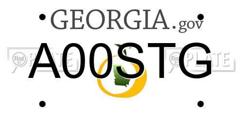 A00STG Georgia License Plate