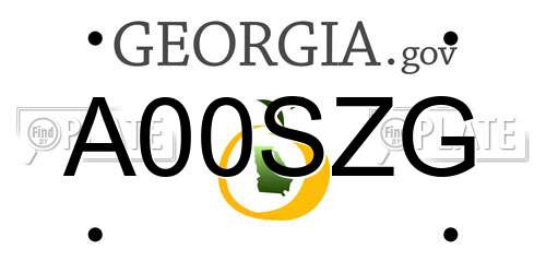 A00SZG Georgia License Plate