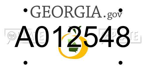 A012548 Georgia License Plate